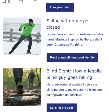 Examples of buttons with good text within an email newsletter