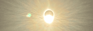 The sun peeks out from behind the moon at the end of the April 8, 2024 total solar eclipse
